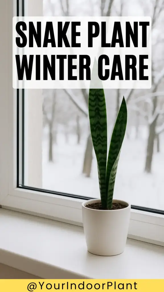 Snake Plant near a bright window during winter for proper cold-season care