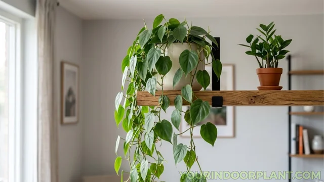 Combine Hanging Plants With Shelves